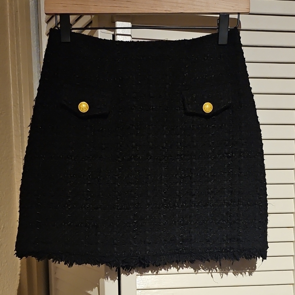 Express Black Tweed Mini Skirt